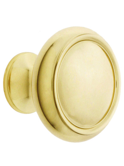 Forged Brass Dome Style Cabinet Knob - 1 1/4 inch Diameter in Polished Brass.